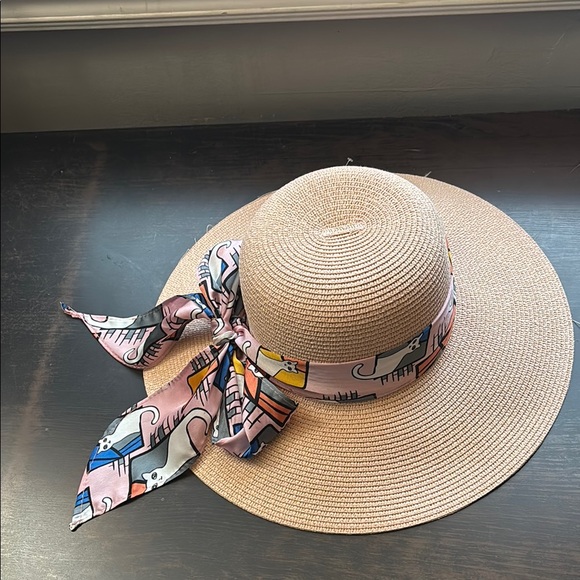 Stylish Straw Hat with Colorful Ribbon - Picture 2 of 6